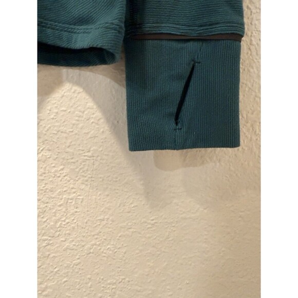Lululemon Kanto Catch Me 1/2 ZipWee Stripe Forage Teal Dark Fuel Sz 12 - Picture 4 of 5